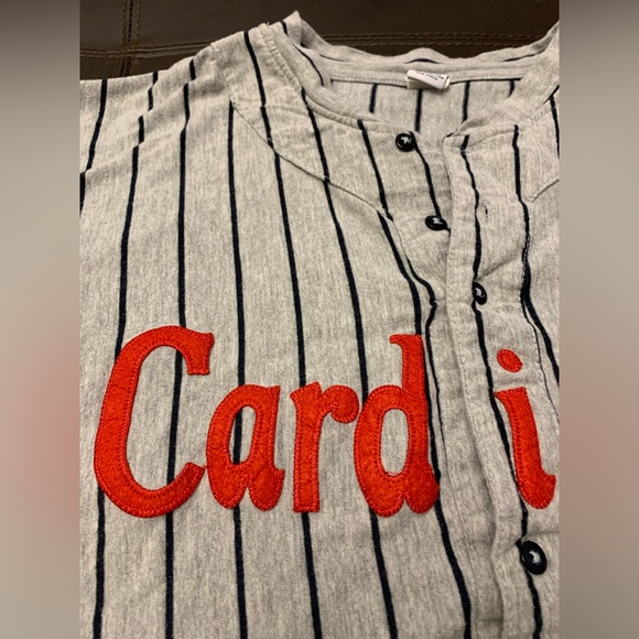 Old-Timey St Louis Cardinals Button Down Tshirt Jersey Cropped - Picture 3 of 4